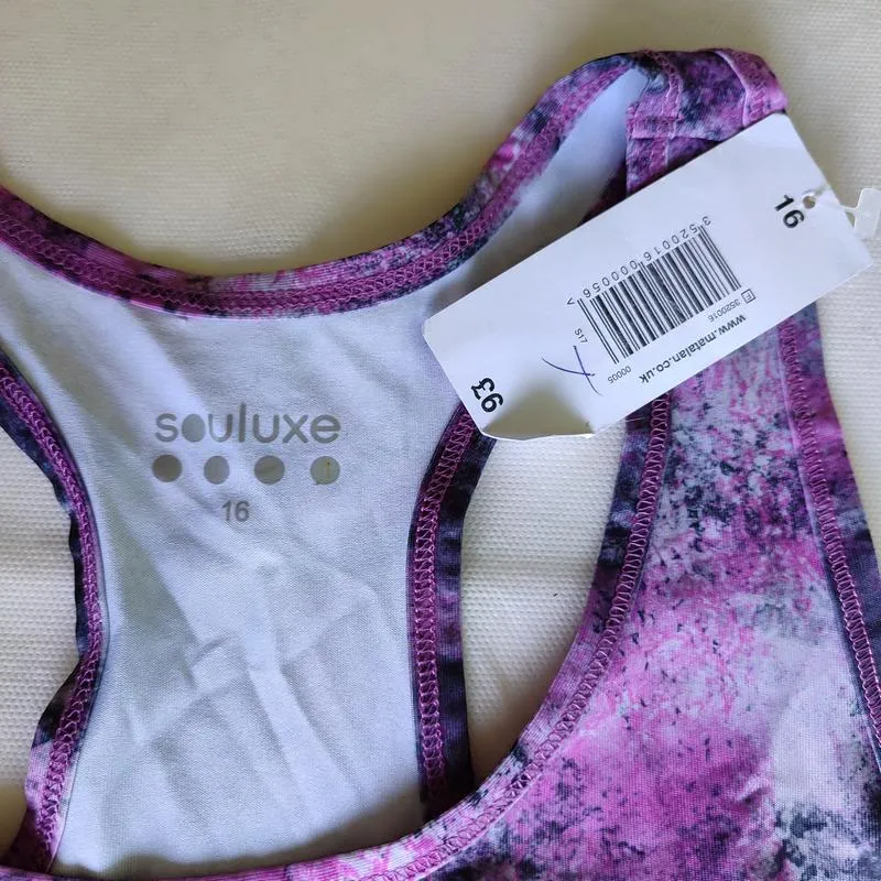 Бренд souluxe, фирменная майка для фитнеса