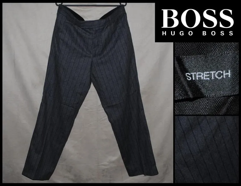 Брендовые мужские теплые брюки hugo boss , полоска, дорогая шерсть