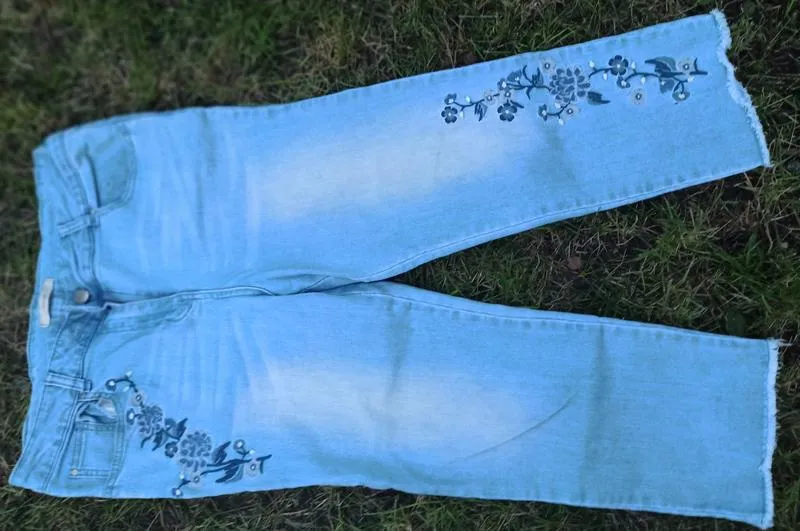 Фирма george, укороченные джинсы 👖,  вышивка