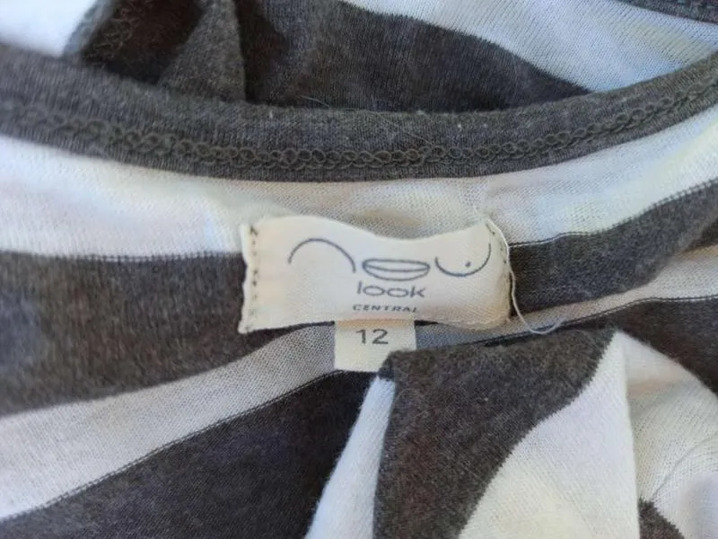 Классная удлинённая футболка, туника, фирма new look, 12р., полоска