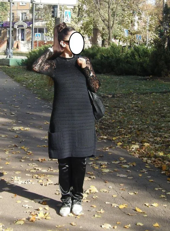 Классный вязаный сарафан, карманы
