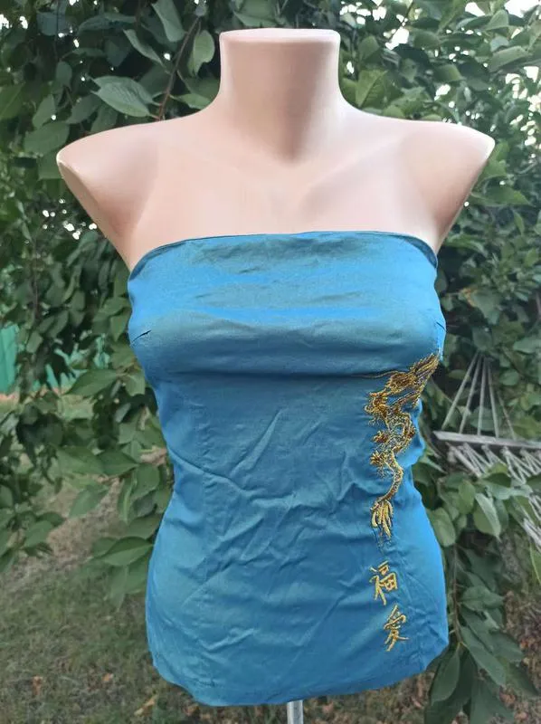 Корсет с вышивой дракона+иероглифы