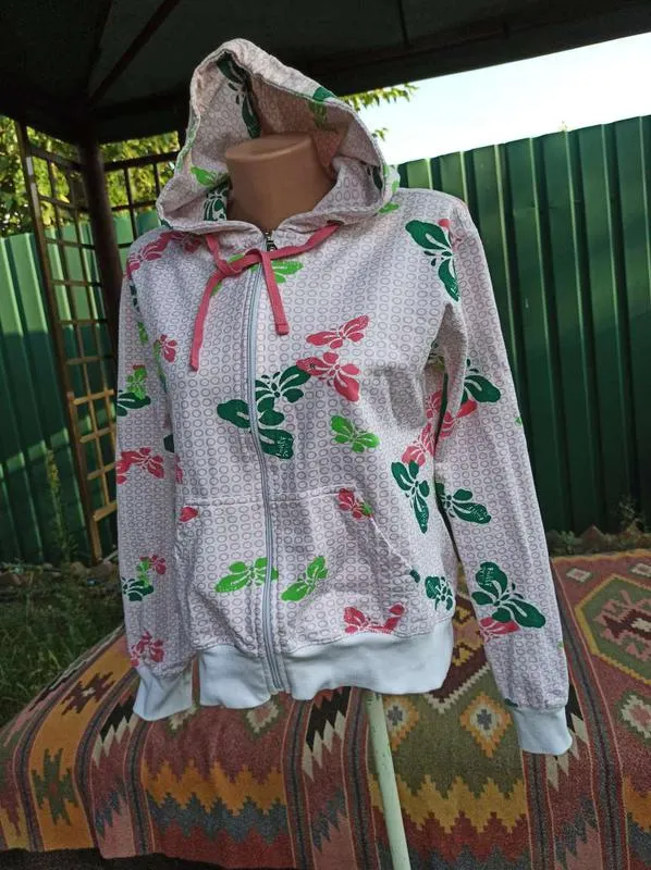 Красивая кофта, худи с молнией, хлопок