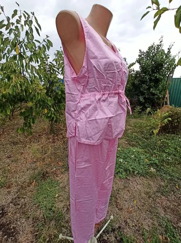 Приятная летняя пижамка: блуза, брюки.. вышивка, р.16