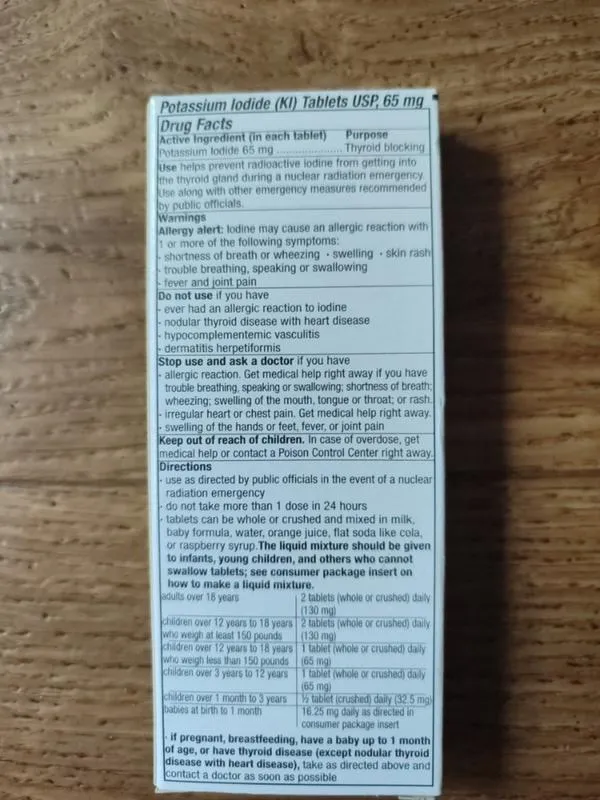 Thyrosafe, калію йодид, 65 мг
