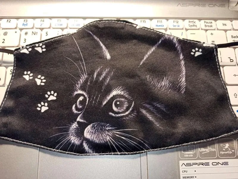 Защитная маска для лица, котик