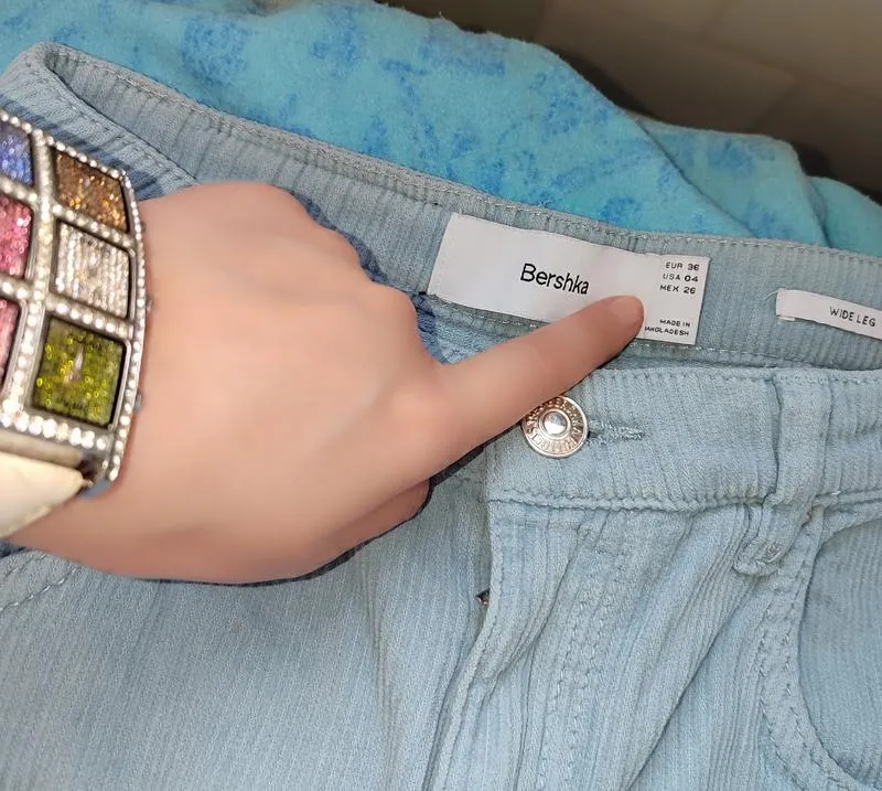 Женские брюки вельветовые bershka, палаццо